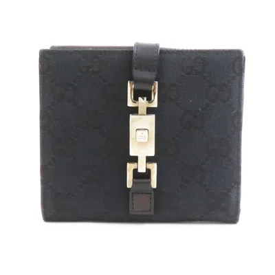 Pre-owned Gucci Black Gg Canvas Leather Wallet (bi-fold) ()