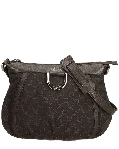 Gucci Black Gg Canvas Messenger Bag