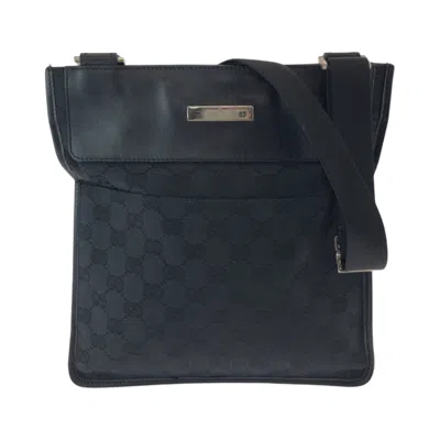 Pre-owned Gucci Black Gg Canvas Pochette Shoulder Bag ()