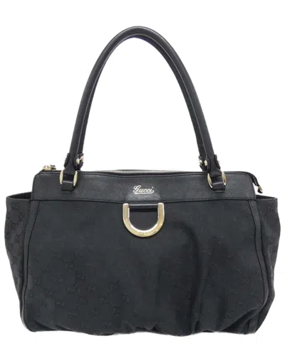 Gucci Black Gg Canvas Shoulder Bag (authentic Pre-loved)