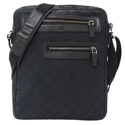 Pre-owned Gucci Black Gg Canvas Shoulder Bag ()
