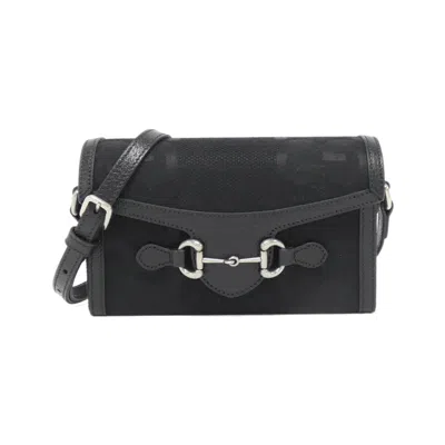 Pre-owned Gucci Black Gg Canvas Shoulder Bag ()