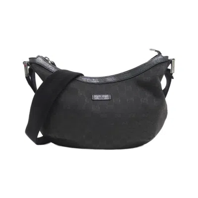 Pre-owned Gucci Black Gg Canvas Shoulder Bag ()