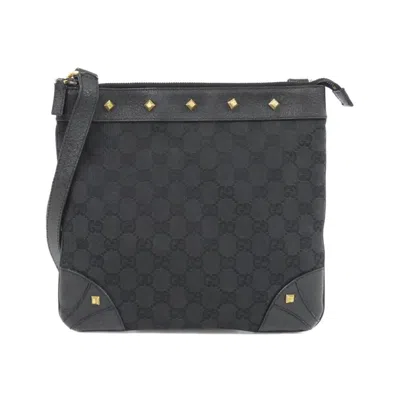 Pre-owned Gucci Black Gg Canvas Shoulder Bag ()