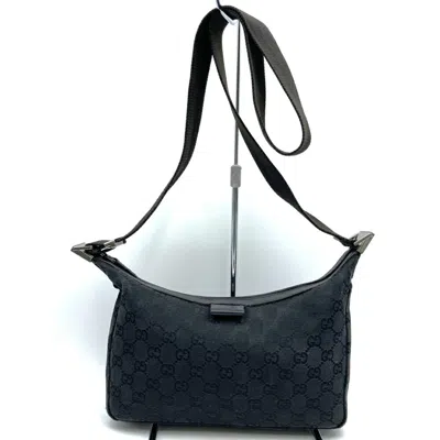 Pre-owned Gucci Black Gg Canvas Shoulder Bag ()