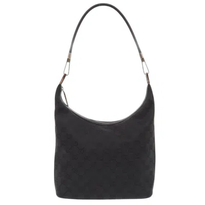 Pre-owned Gucci Black Gg Canvas Shoulder Bag ()