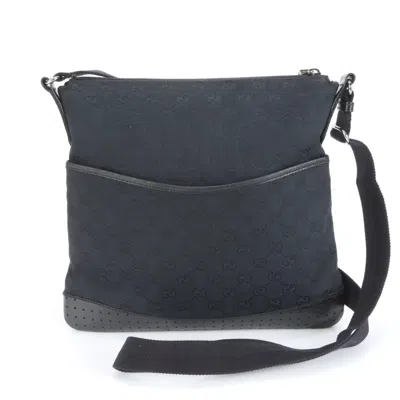Pre-owned Gucci Black Gg Canvas Shoulder Bag ()
