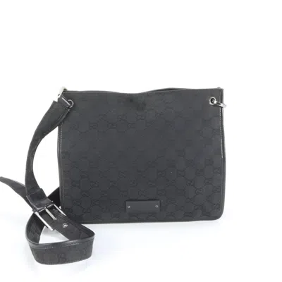 Pre-owned Gucci Black Gg Canvas Shoulder Bag ()