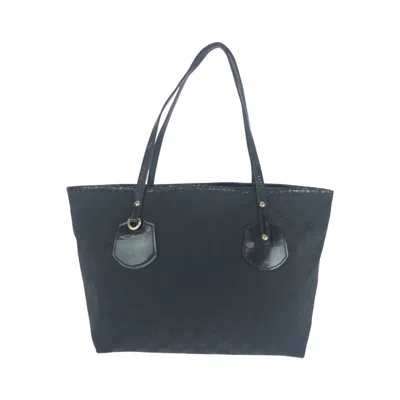 Pre-owned Gucci Black Gg Canvas Shoulder Bag Tote Bag ()