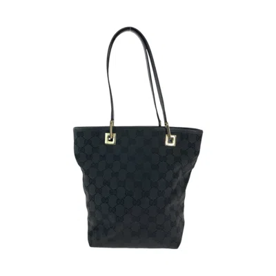 Pre-owned Gucci Black Gg Canvas Shoulder Bag Tote Bag ()