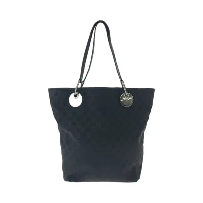 Pre-owned Gucci Black Gg Canvas Shoulder Bag Tote Bag ()