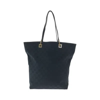 Pre-owned Gucci Black Gg Canvas Shoulder Bag Tote Bag ()