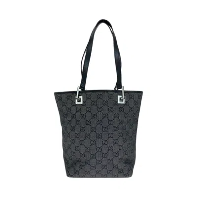 Pre-owned Gucci Black Gg Canvas Shoulder Bag Tote Bag ()