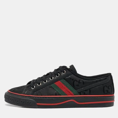 Pre-owned Gucci Black Gg Canvas Tennis 1977 Sneakers Size 38.5