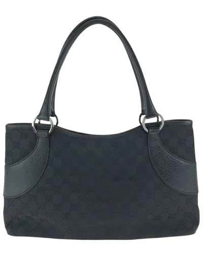 Gucci Black Gg Canvas Tote (authentic Pre-loved) In Blue