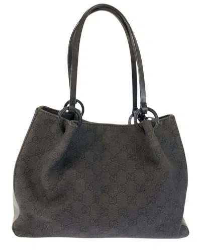 Gucci Black Gg Canvas Tote (authentic Pre-loved)
