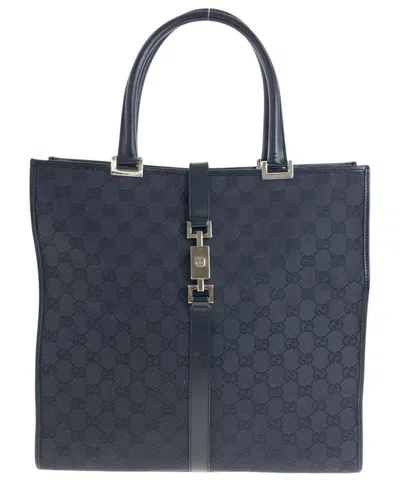 Pre-owned Gucci Black Gg Canvas Tote (authentic Pre-loved)