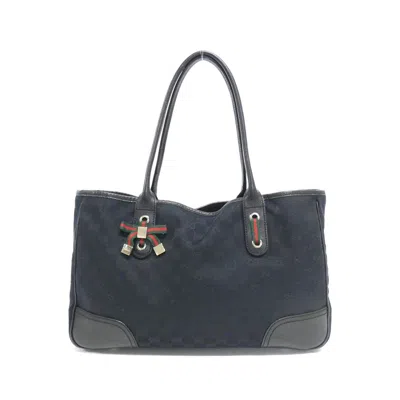 Pre-owned Gucci Black Gg Canvas Tote Bag ()