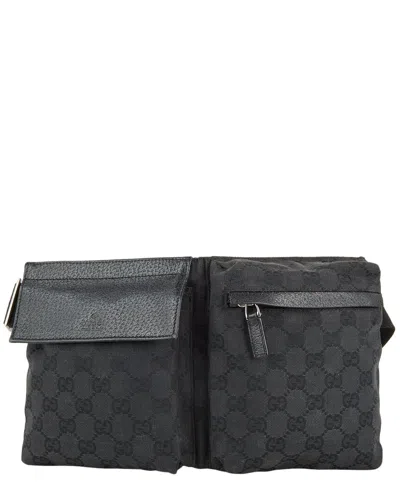 Gucci Black Gg Canvas Waist Bag (authentic Pre-loved)