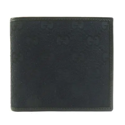 Pre-owned Gucci Black Gg Canvas Wallet (bi-fold) ()