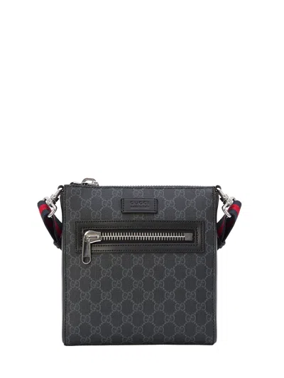 Gucci Black Gg Crossbody Handbag For Men In Burgundy
