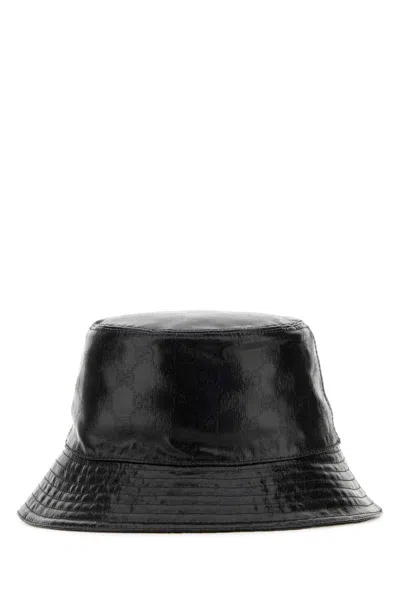 Gucci Gg High Shine Bucket Hat In Blk