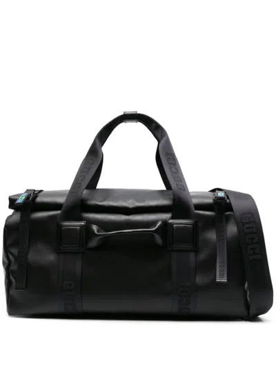 Gucci Gg Crystal-canvas Duffle Bag In Black