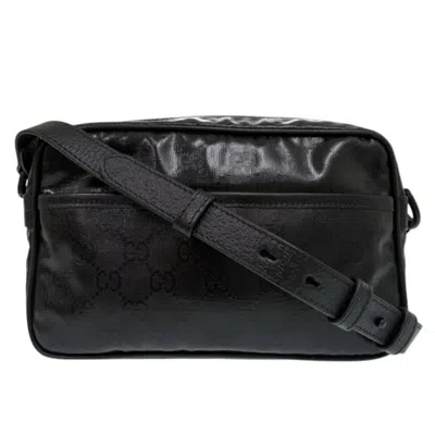 Pre-owned Gucci Black Gg Crystal Leather Shoulder Bag ()