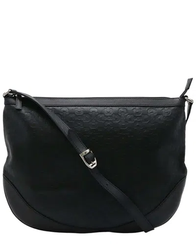 Gucci Black Gg Denim Shoulder Bag (authentic Pre-loved)