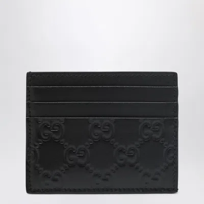 Gucci Black Gg Emblem Card Holder