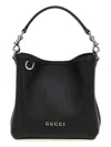 Gucci Borsa A Secchiello Gg Emblem In Pelle Nera Donna In Black