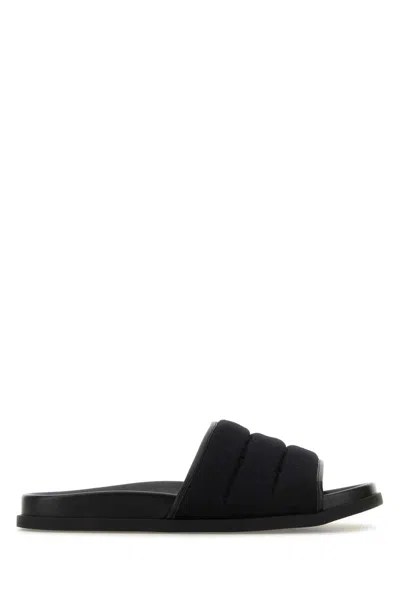Gucci Gg-patterned Padded Slide Sandals In Black