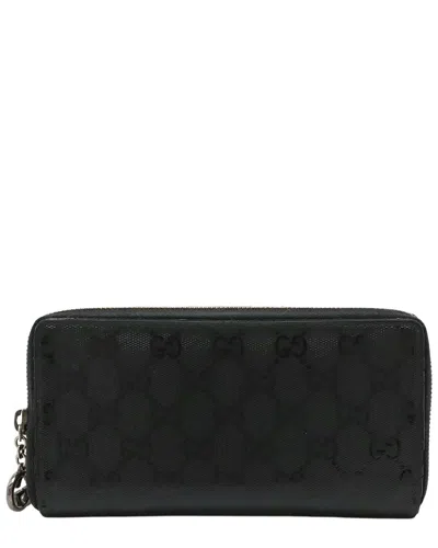 Gucci Black Gg Imprime Zip Wallet (authentic Pre-loved)