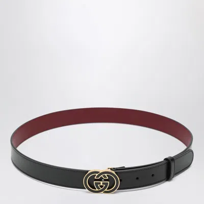Gucci Black Gg Interlocking Buckle Belt Women