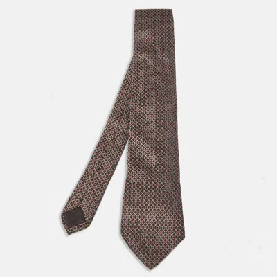 Pre-owned Gucci Black Gg Jacquard Silk Tie
