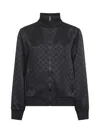 Gucci Grey Sweatshirt With High Neck And All-over Gg Print In Tech Fabric Woman In Black