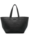 Gucci Men Leather Shopping Bag With Jumbo Gg Motif