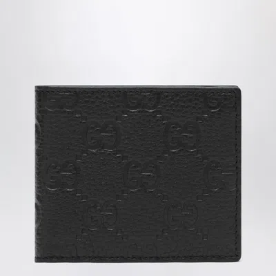 Gucci Black Gg Leather Bi-fold Wallet