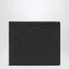 Gucci Leather Wallet With Gg Monogram In Black