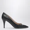 Gucci Calf Leather Bos Taurus Mid Heel Pumps In Animal Print