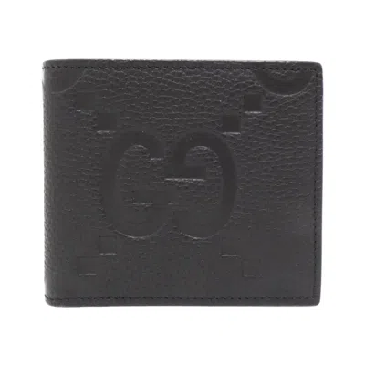 Pre-owned Gucci Black Gg Leather Wallet (bi-fold) ()