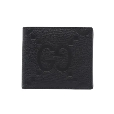 Pre-owned Gucci Black Gg Leather Wallet (bi-fold) ()