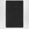 Gucci Black Gg Leather Wallet Men In Black