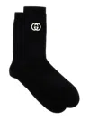Gucci Black Gg Logo Socks In Cotton Man In Black
