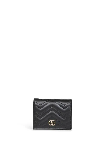 Gucci Gg Marmont Portemonnaie Mit Zickzackmuster In Black