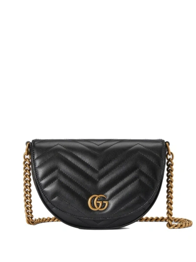 Gucci Black Gg Marmont Mini Cross Body Bag