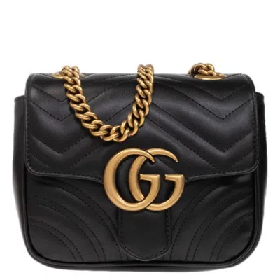 Gucci Black Gg Marmont Mini Shoulder Bag