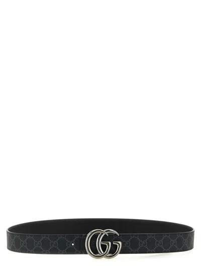 GUCCI BLACK GG MARMONT REVERSIBLE BELT