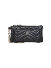 Gucci Black Gg Marmont Small Pouch With Chain