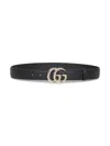 Gucci Black Gg Marmont Thin Belt
